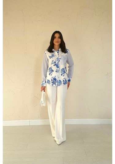 The İstanbul Mavi Garnili Gömlek Mavi