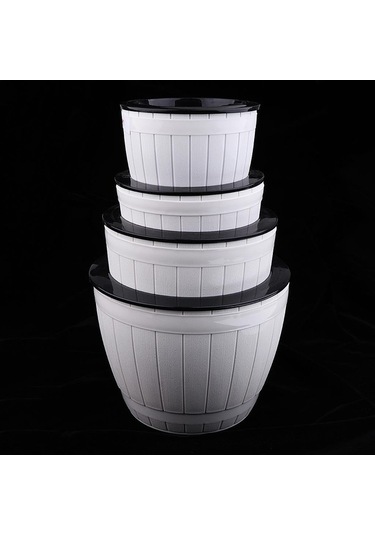 Pazly Suntek Şekilli Saksı Plastik Ofis Namlu F006 Ev Bitkileri Bahçe Çiçek