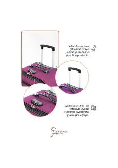 Kabin Boy 4 Teker Kumaş Valiz Fuşya 1081 Fuşya