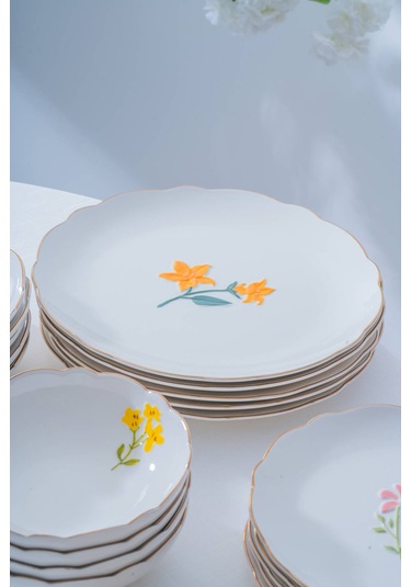 De Santiago 6 Kişilik 24 Parça Yemek Takımı Renkli