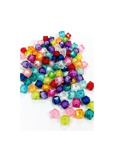 Küp Boncuk İçten Boncuklu Bileklik Çanta Boncuğu 10 Mm 50 Gr Karışık Renk - Bnc447