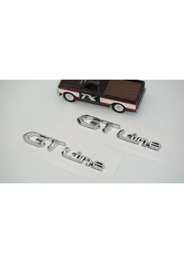 Dk Tuning Gt Line Çamurluk Yanı Krom Metal Yazı Logo Amblem Seti Peugeot İle Uyumlu Bagaj Arma