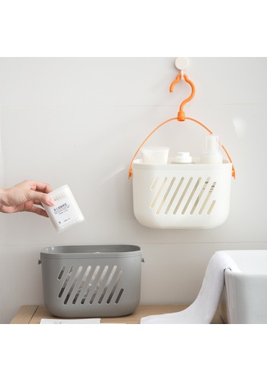 Yunboo Duvar Tipi Mutfak Banyo Organizer Plastik Dolap, Çeşitli Eşyaları Saklamak İçin Pratik Taşınabilir Depolama Sepeti Pembe Pembe