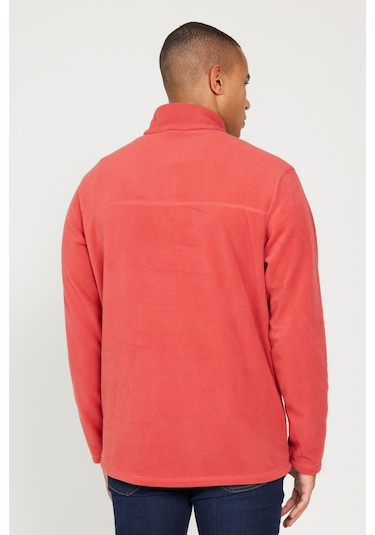 AC&Co / Altınyıldız Classics Anti-pilling Tüylenme Yapmayan Standart Fit Dik Yaka Polar Erkek Sweatshirt Mercan