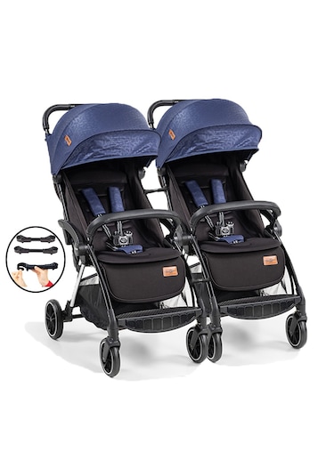 Baby2go Tulipa Cabin Otomatik Katlanan İkiz / Siyah Mavi