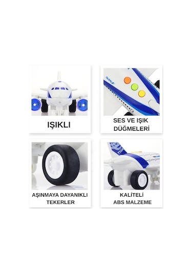 Sesli Işıklı Sürtmeli 1:16 Ölçek Oyuncak Yolcu Uçağı