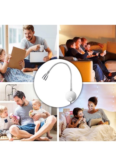 Sagit Başucu,okuma,ışık,,minimalist,led,yatak,okuma,lamba,kısılabilir,,başlık Gümüş
