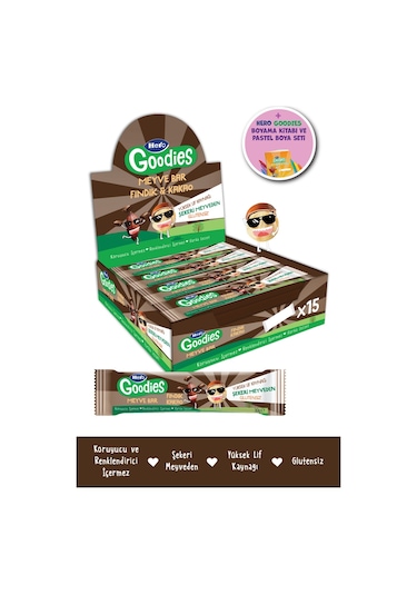 Hero Goodies Fındık Kakao Meyve Bar 30g X15