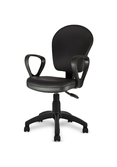 Ofiscombin Ofis Büro Ev Bilgisayar Öğrenci Ders Çalışma Koltuğu Siyah Deri 00047499100