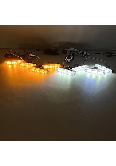 Motion003 4ü 1 Arada Sarı Beyaz 24 Led Ultra Parlak Ağ Izgarası Işığı 12v Jeep Kamyon A