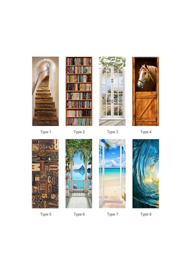 Reedark Pvc Ahşap Gövde Desenli 3d Kapı Sticker - 77x200cm, Doğal Isı Sağlar, Hasarlı Yeri Gizler, Kolay Uygulanır Diğer