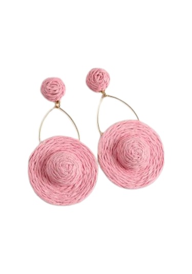 Waves And Pebbles Pembe Şapka Küpe Pembe