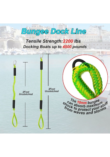 2 Adet 60cm Kancalı Esnek Kayış 816 Kg Kopma Dayanımı - Atv, Tekne, Pikap