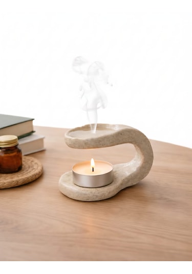 Cogo Seramik El Yapımı Stoneware Seramik Buhurdanlık Minimal Tasarım