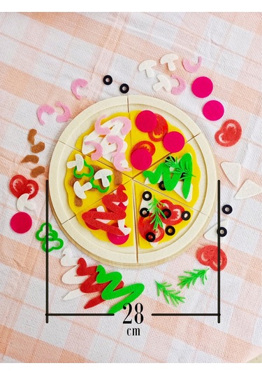 Keçe Pizza Oyun Seti Montessori Aktivite