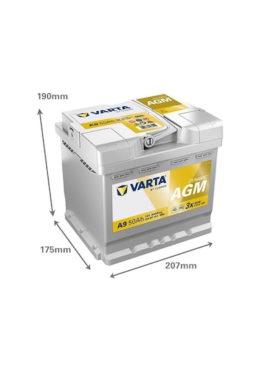 Varta A9 12v 50ah 540a Dynamic Start Stop Agm Akü Üretim Tarihi:2025