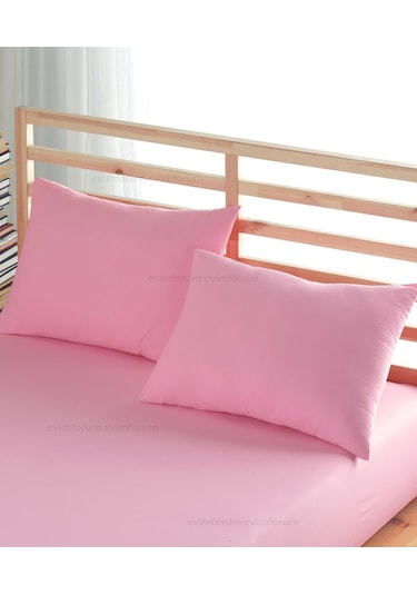 Formeya Ranforce %100 Pamuk Yastık Kılıfı 2 Adet 50X70 Kapaklı Pembe