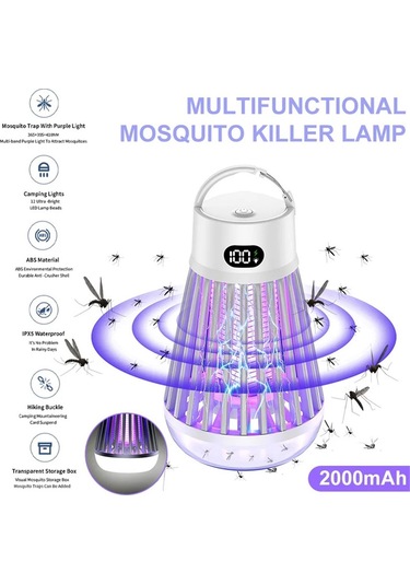 Jialan Lcd Elektrik Çarpması Sivrisinek Katili Lamba Tip-c Şarj