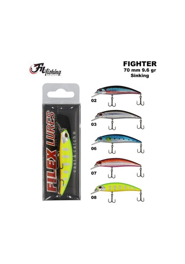 Filex Lures Fighter Sinking Maket Balık 70 Mm 9.6 Gr