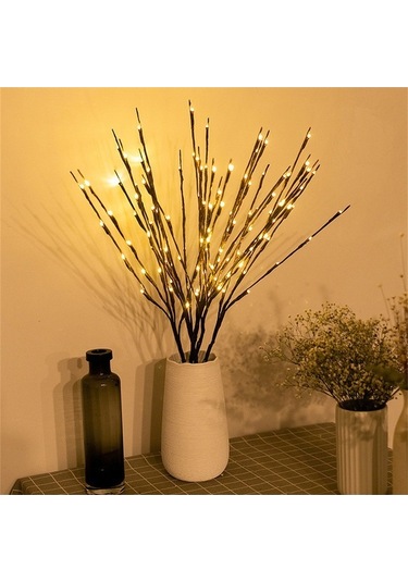 Ulzyvf Yanıp Sönme/sabit Söğüt Siyah Parti Modlu Led Lamba Dekoru, Dalı Bahçe Ampul 20 2 & - Md Siyah