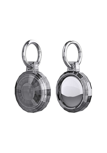 Zore Airtag 04 Uyumlu Silikon Anahtarlık-siyah