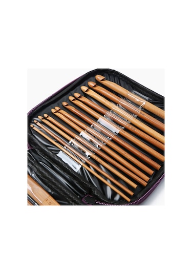 20 Parça Bambu Tığ Seti 1.0 Mm Den 10 Mm Ye Kadar Tüm Boylar Tek Pakette