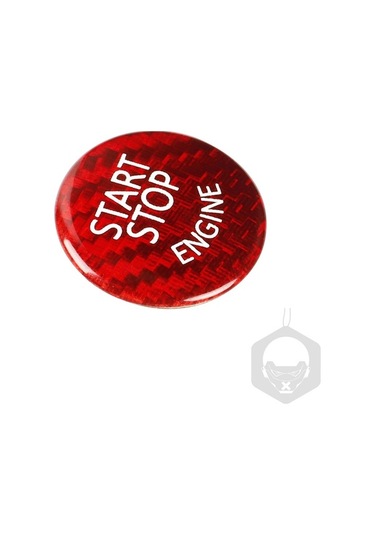 Moly Bmw E Serisi İçin Kırmızı Karbon Fiber Motor Başlatma Düğmesi Çıkartması - Dayanıklı Ve Şık, Kolay Kurulum