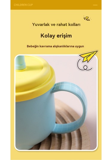 Aurora Saplıçocuk Su Bardağı, Silikonısıyalımıkap, Düzmeye Ve Sızdırmaz Sarı