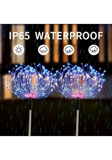 Honeybeeshop 4 Adet Güneş Enerjili Çok Renkli 320 Led Karahindiba Bakır Tel Işıklar 8 Aydınlatma Modu Akıllı Sensör Bahçe Dekorasyonu