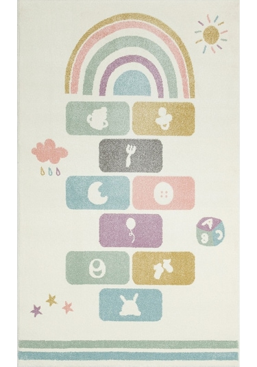 Eko Halı Eko Kids Kds 25 Pastel Hav Toz Vermez Çocuk Odası Halısı - 160x230 Çok Renkli
