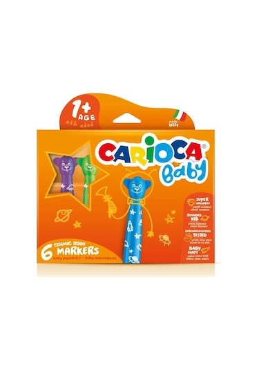 Carioca Teddy Jumbo Bebek Süper Yıkanabilir Keçeli Boya Kalemi 6'lı