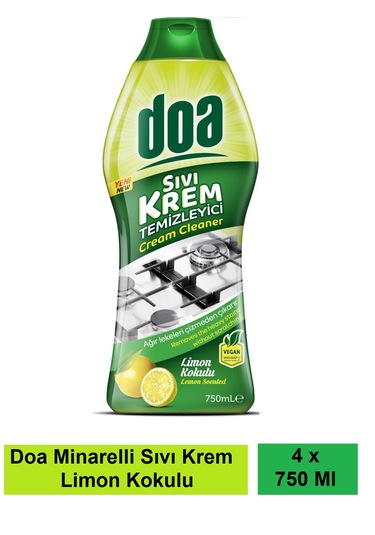Doa Sıvı Krem Temizleyici Limon Kokulu 750 Ml Vegan X 4 Adet 2'li Set