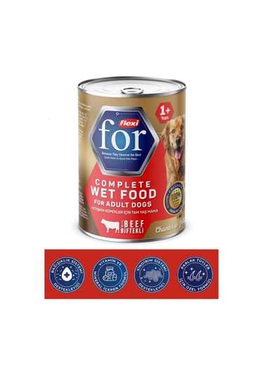 Biftekli Yetişkin Köpek Yaş Maması 400 Gr - Kolajen Destekli