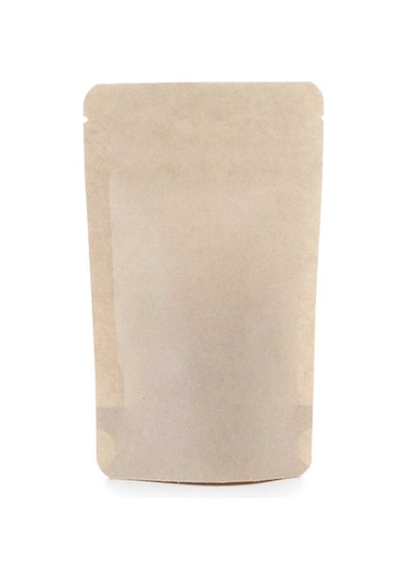 Packtory Kraft Aluminyum Kilitli Doypack Ambalaj 8,5X14,5+2,5 cm. 50 Gr. - 50 Adet