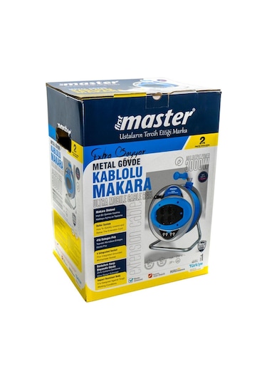 Master 505423 Extra Metal Gövde Makaralı Kablo 3x2.5mm 50 Metre