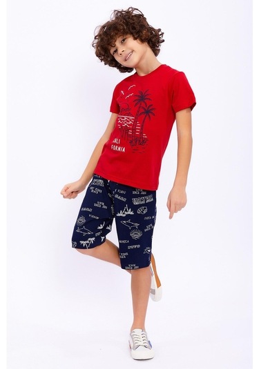Roly Poly 2709 California Kırmızı Erkek Çocuk Bermuda Takım