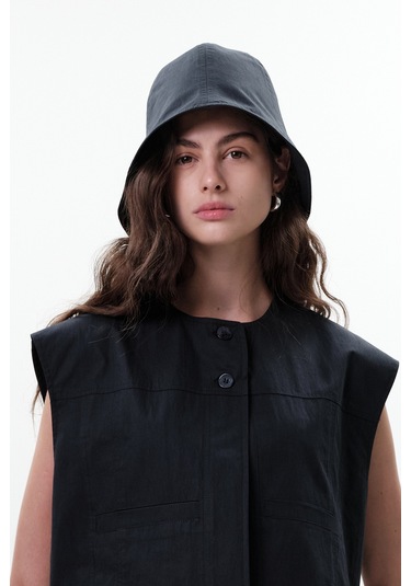 Lastik Detaylı Bucket Şapka Lacivert Lacivert