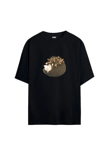 Ogc Kirpi Oversize Unisex T-shirt Siyah