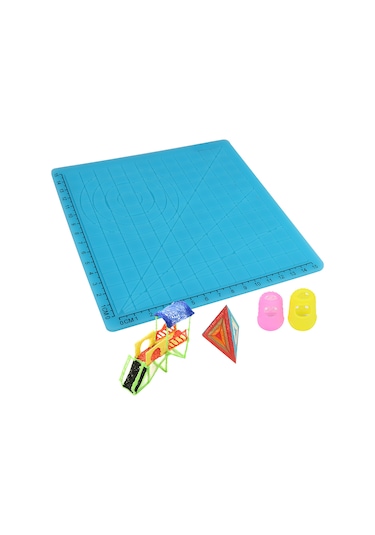 Geekyou Mavi Silikon 3d Yazıcı Kalem Kopyalama Tahtası A Tipi - 1 Adet + 2 Adet Rastgele Renkli Parmak Kapağı