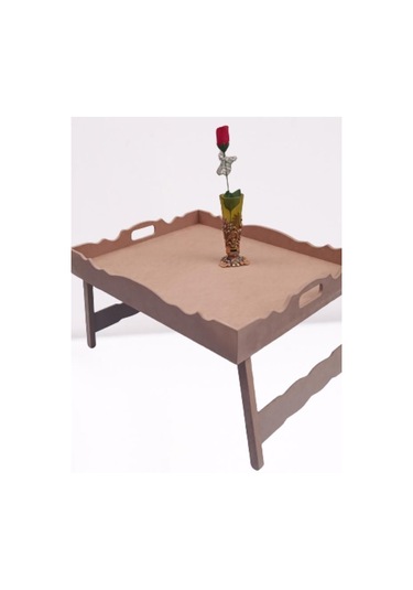 Hobi Dekoratif Tepsi Ayaklı Dikdörtgen Ham Ahşap Mdf Model El Yapımı