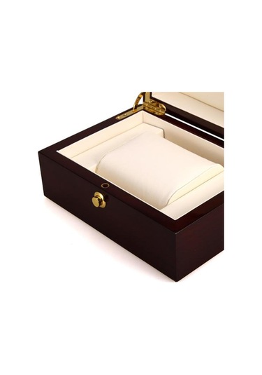 Homyl Klasik Masif Ahşap Saat Bilezik Kılıfı Bileklik Saklama Siyah