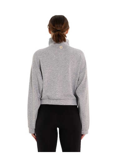 Inguz Dik Yaka Fermuarlı Sweatshirt Gri
