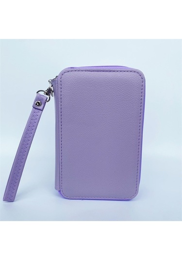 Geniş Kapasiteli 72 Renkli Pu Deri Okul Kalem Kutusu, Öğrenciler İçin Pratik Ve Dayanıklı Kırtasiye Çantası, Düz Tasarımlı Kalemlik Mor