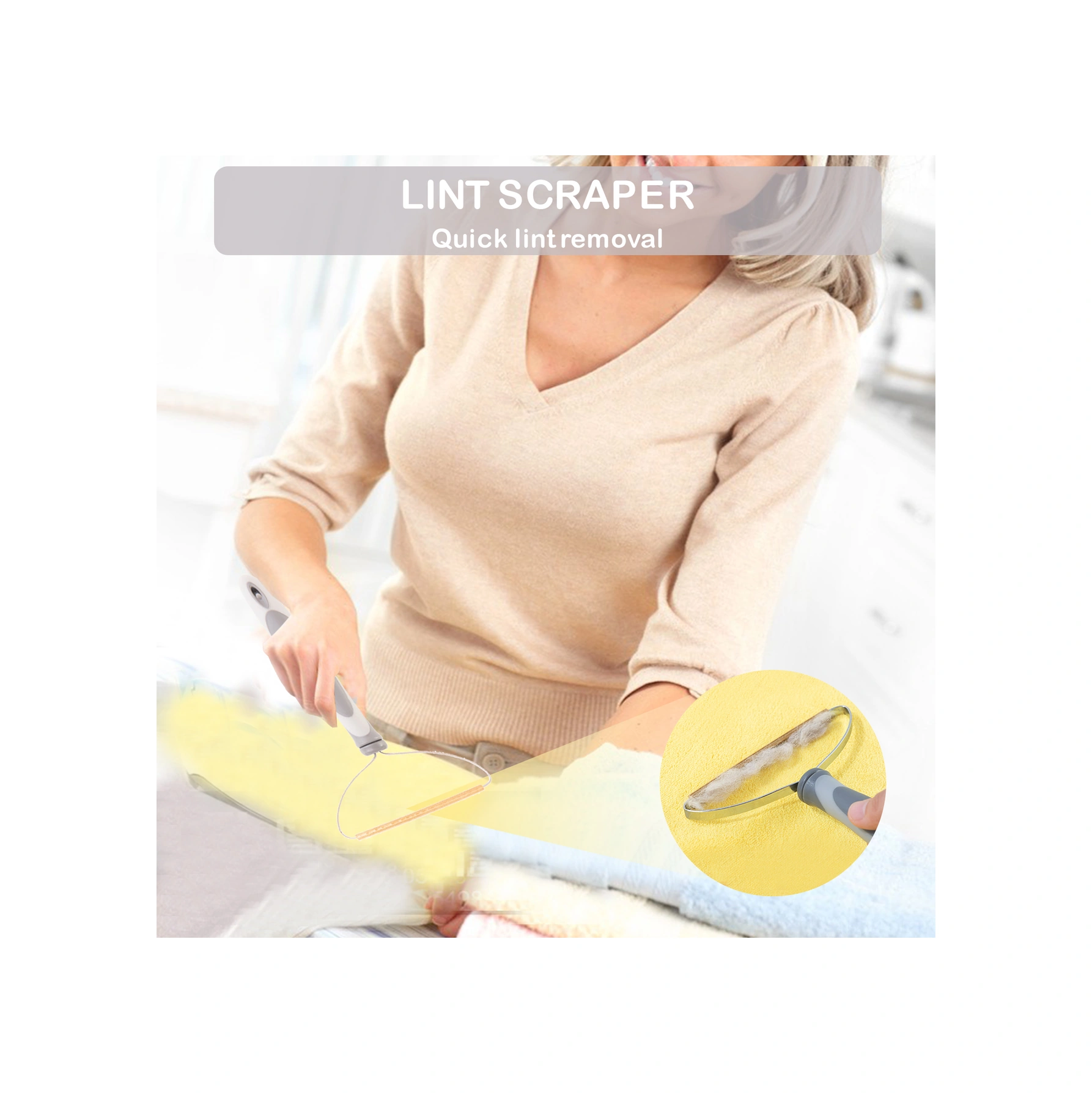 Padalink Gri El İle Kumaş Tüy Ve Kir Temizleyici, Geniş Bakır Uçlu Kumaş Bakımı Aleti, Yün Ve Kazaklar İçin Tüy Alıcı Gri