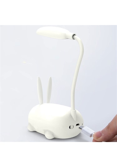 Akrobatik Şarjlı Tavşan Masa Lambası Beyaz