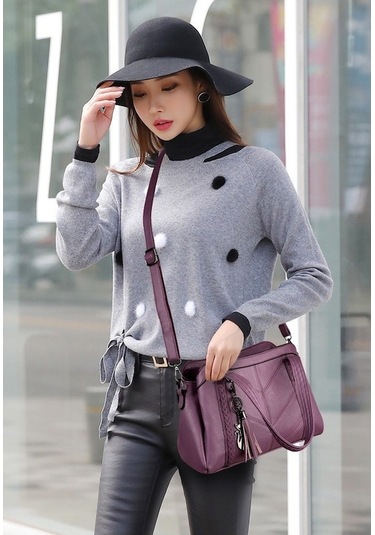 Shidai888 Yüksek Kaliteli Deri Tote Çanta Çanta, Kadın Çanta Siyah