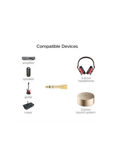 Dofolink 6.35mm Erkekden 3.5mm Dişiye Ses Adaptörü - Altın Kaplama, Kayıpsız Sinyal, Ev Ve Profesyonel Ses Cihazları İçin