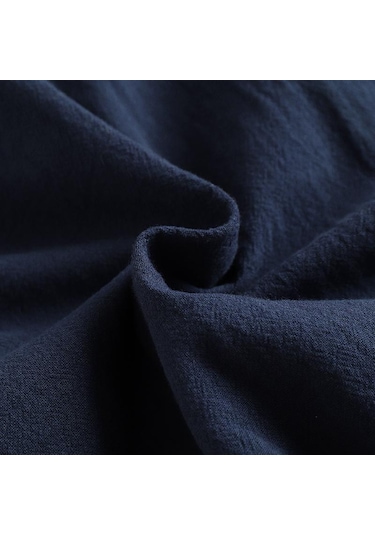 Lacivert Zanzea Bayan Yaz Kolsuz V Yaka Pamuk Basic İnce Mini Kayma Elbise