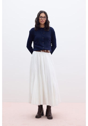 Pılıse Maxı Etek Ekru Ekru