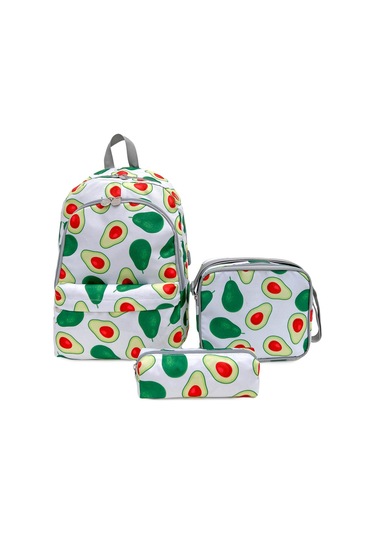 Superbag Kız Erkek Çocuk Ilkokul Çantası Avakado Desenli Sırt Çantası Beslenmelik Ve Kalemlik 3'lü